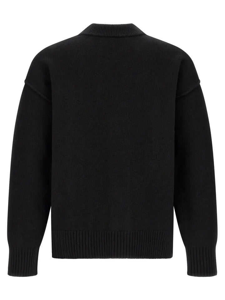 Ami Paris Black Wool Cardigan