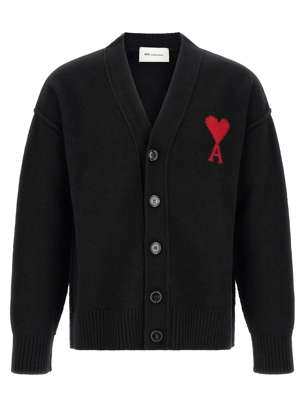 Ami Paris Black Wool Cardigan