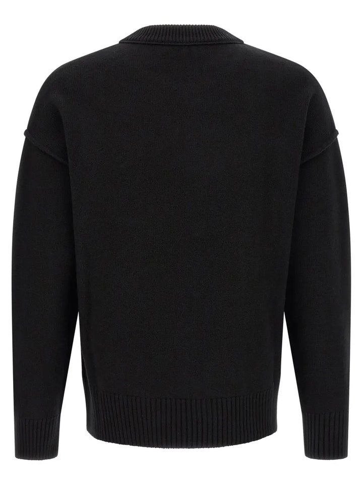 Ami Paris Black Wool Cardigan