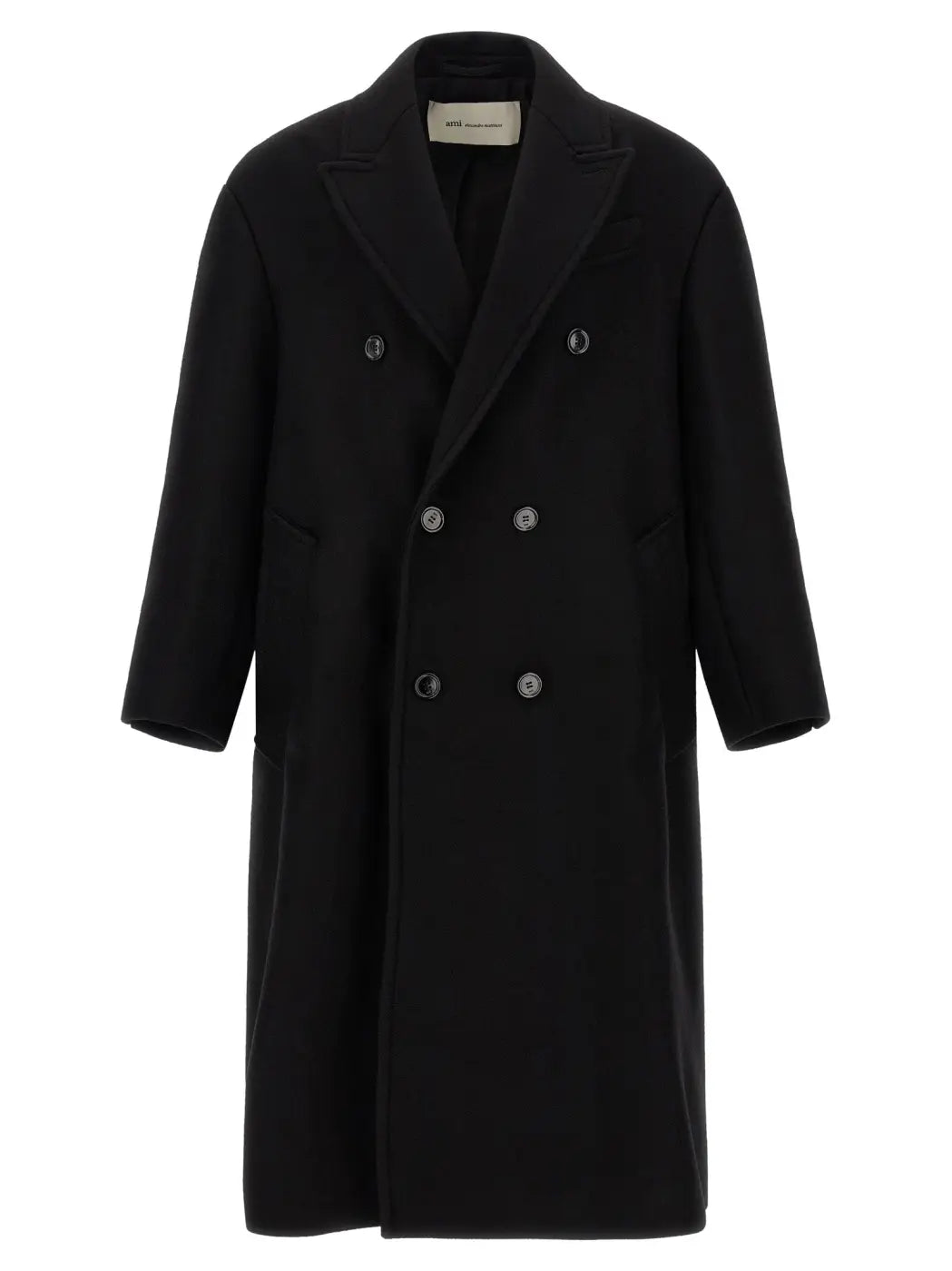 Ami Paris Black Wool Coat