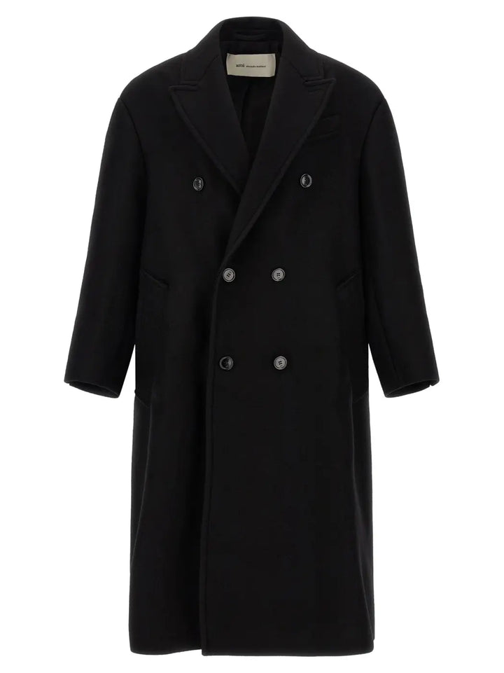 Ami Paris Black Wool Coat