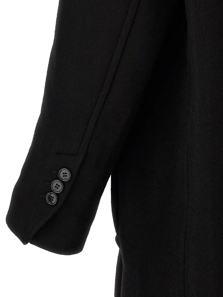 Ami Paris Black Wool Coat