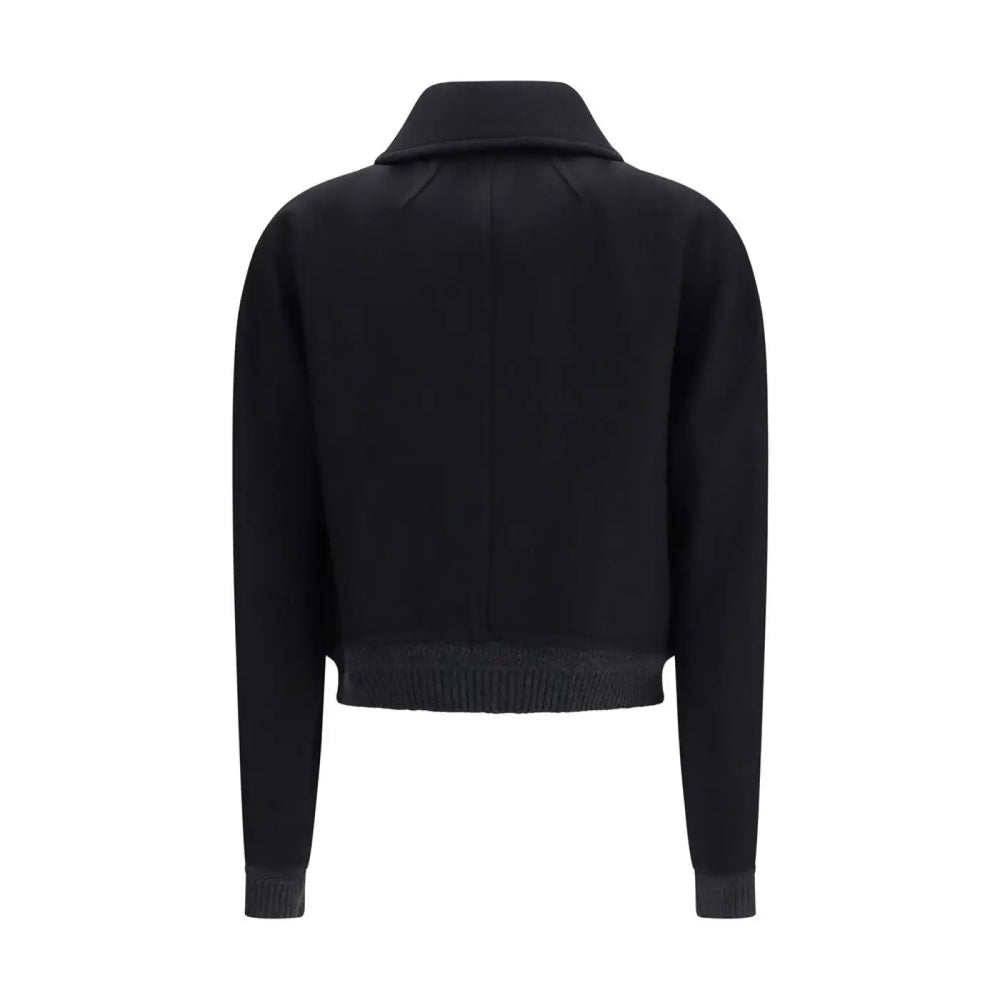 Ami Paris Black Wool Oves Aries Bomber