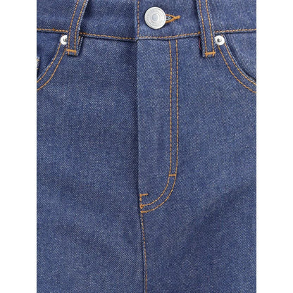 Ami Paris Blue Cotton Flared Jeans