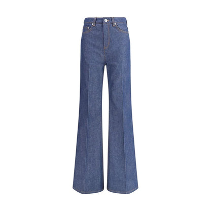 Ami Paris Blue Cotton Flared Jeans