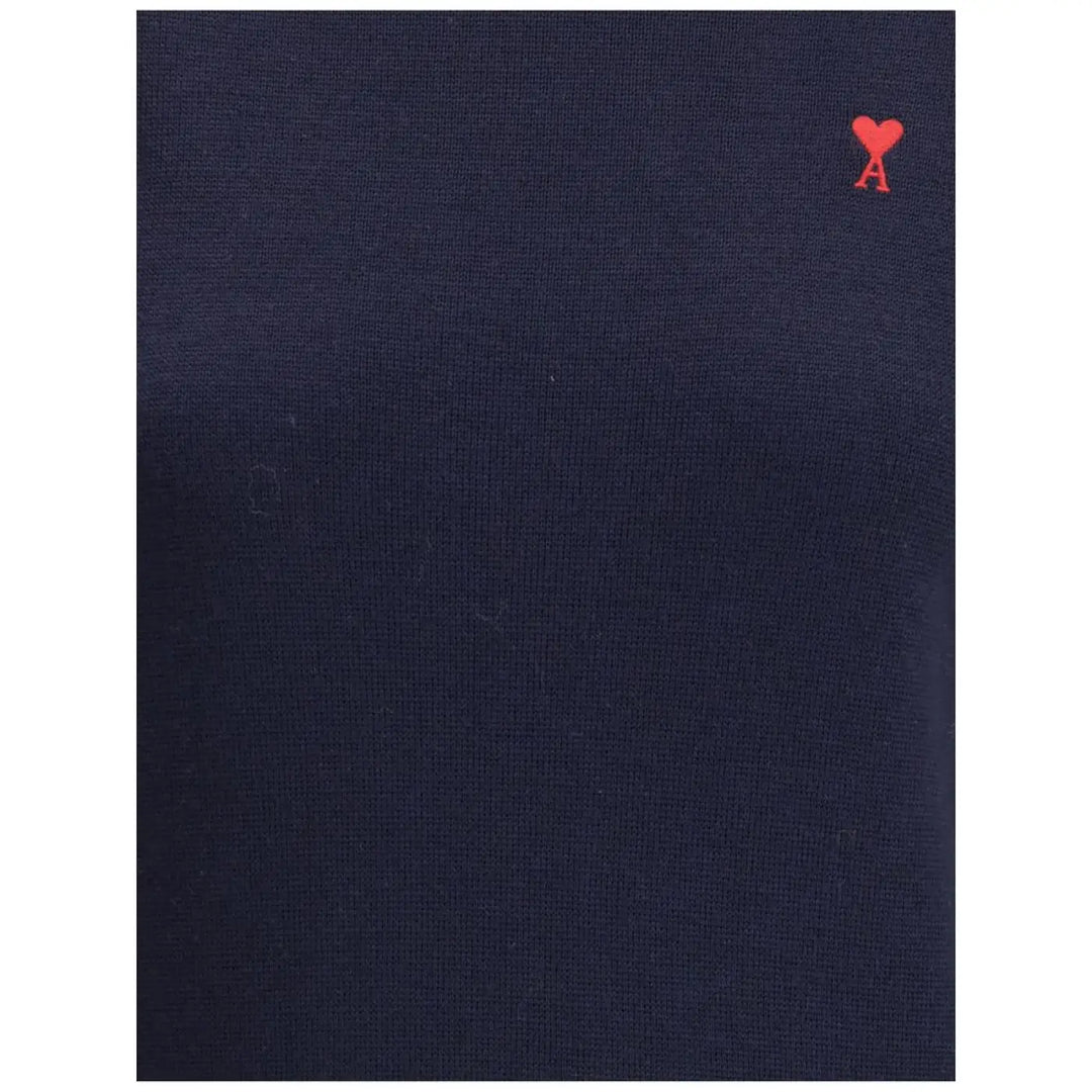 Ami Paris Blue Merino Wool Turtleneck
