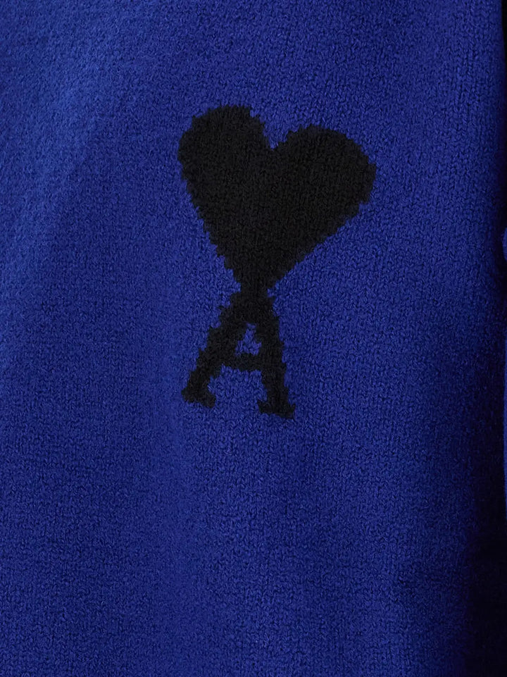 Ami Paris Blue Wool Cardigan