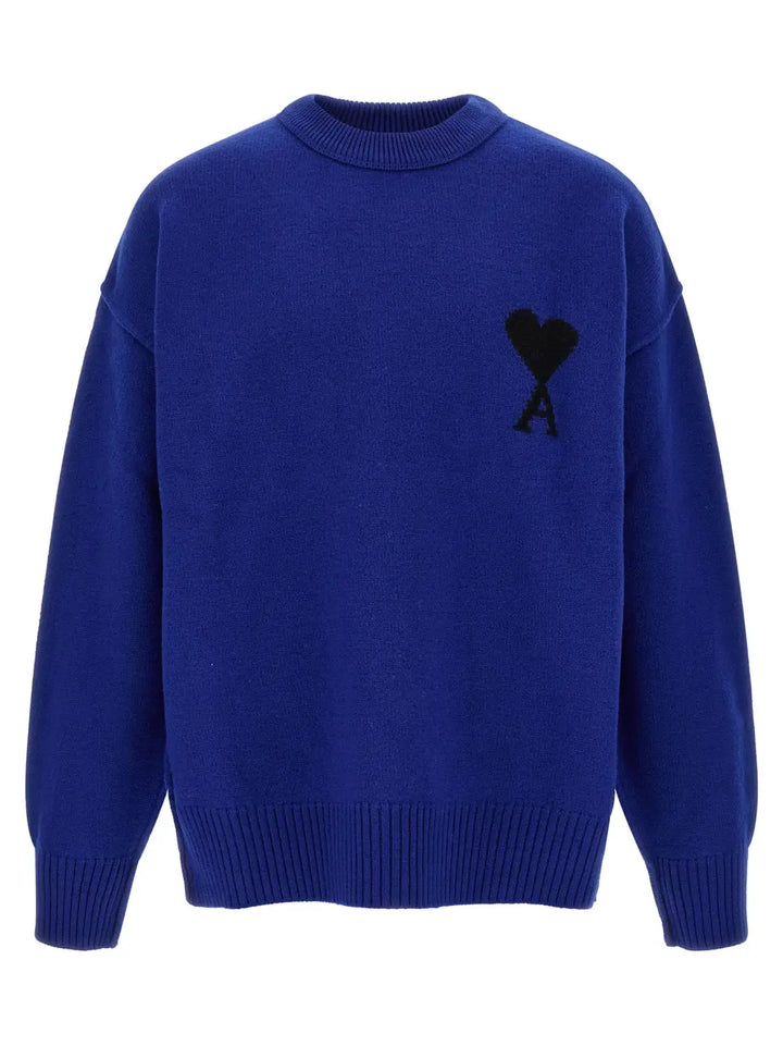 Ami Paris Blue Wool Cardigan