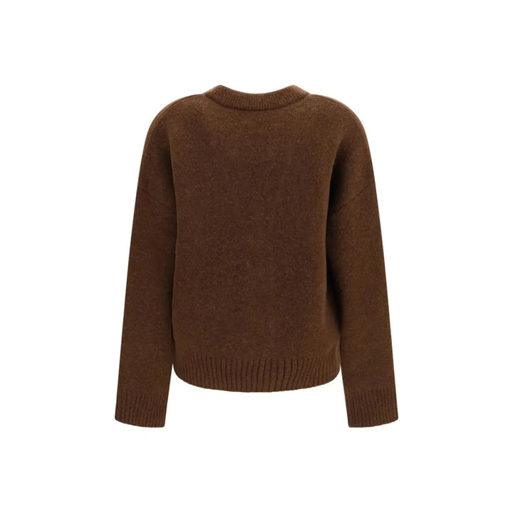 Ami Paris Brown Alpaca Vicugna Pacos Cardigan