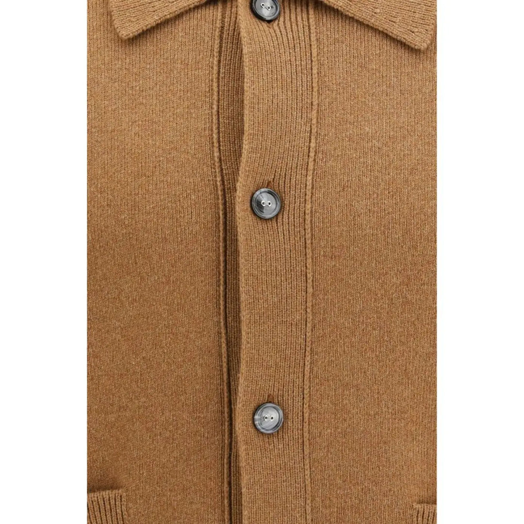 Ami Paris Brown Wool Oves Aries Cardigan