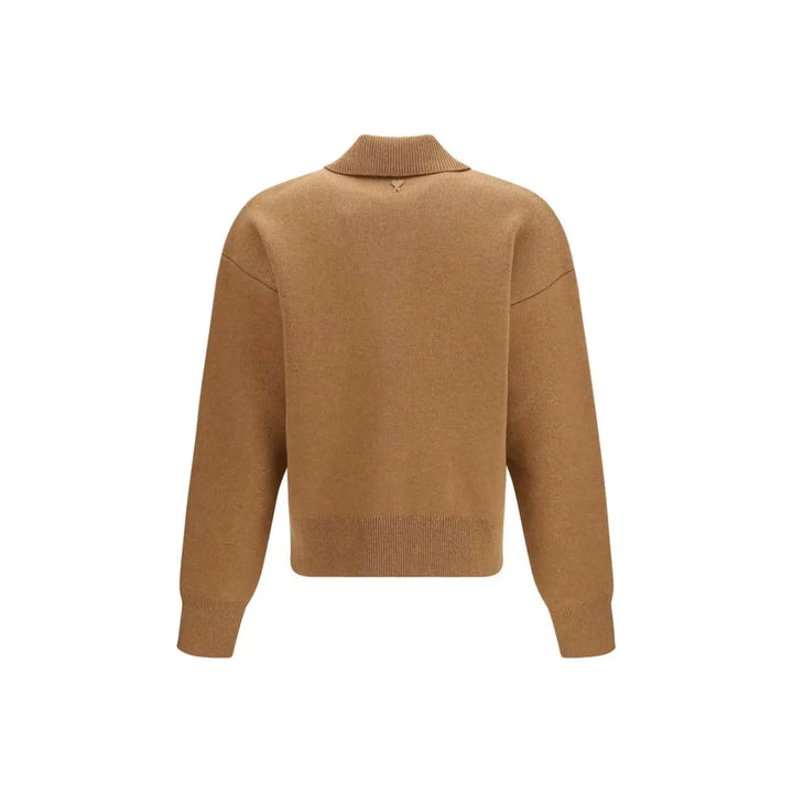 Ami Paris Brown Wool Oves Aries Cardigan