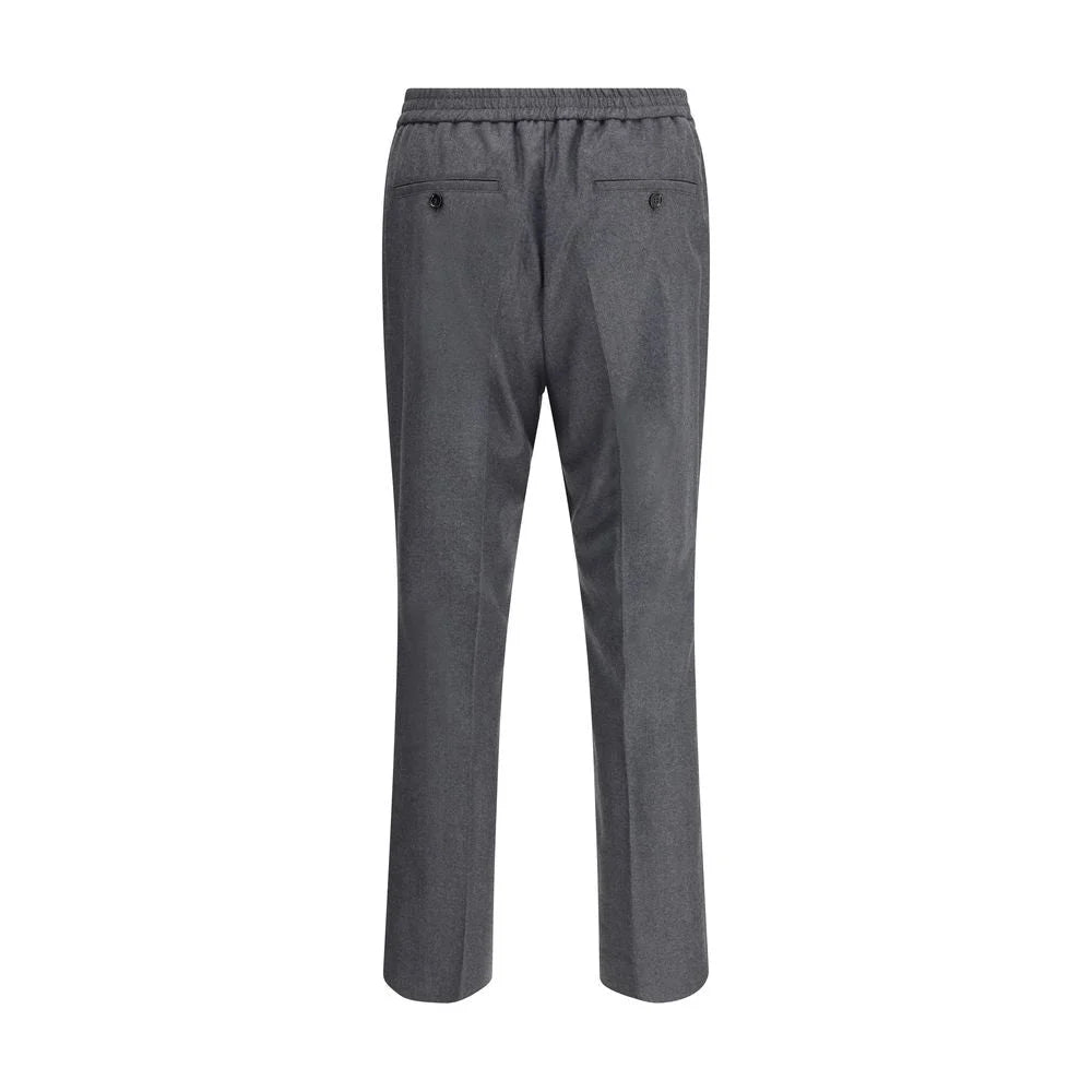 Ami Paris Gray Fleece Wool Casual Pants