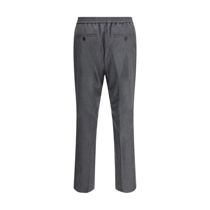Ami Paris Gray Fleece Wool Casual Pants