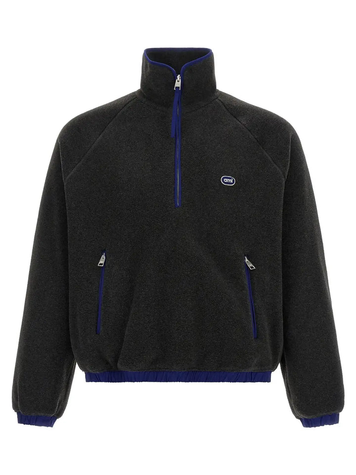 Ami Paris Gray Polyester Sweatshirt