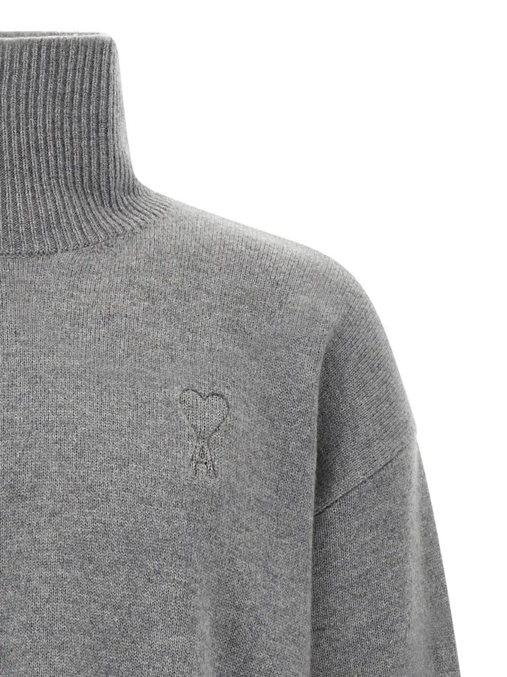 Ami Paris Gray Wool Cardigan