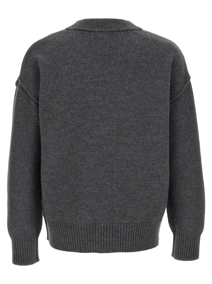 Ami Paris Gray Wool Cardigan