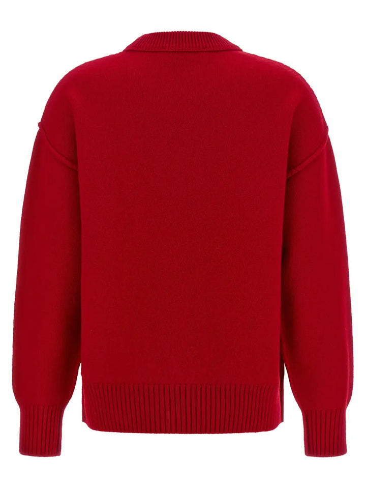 Ami Paris Red Wool Cardigan
