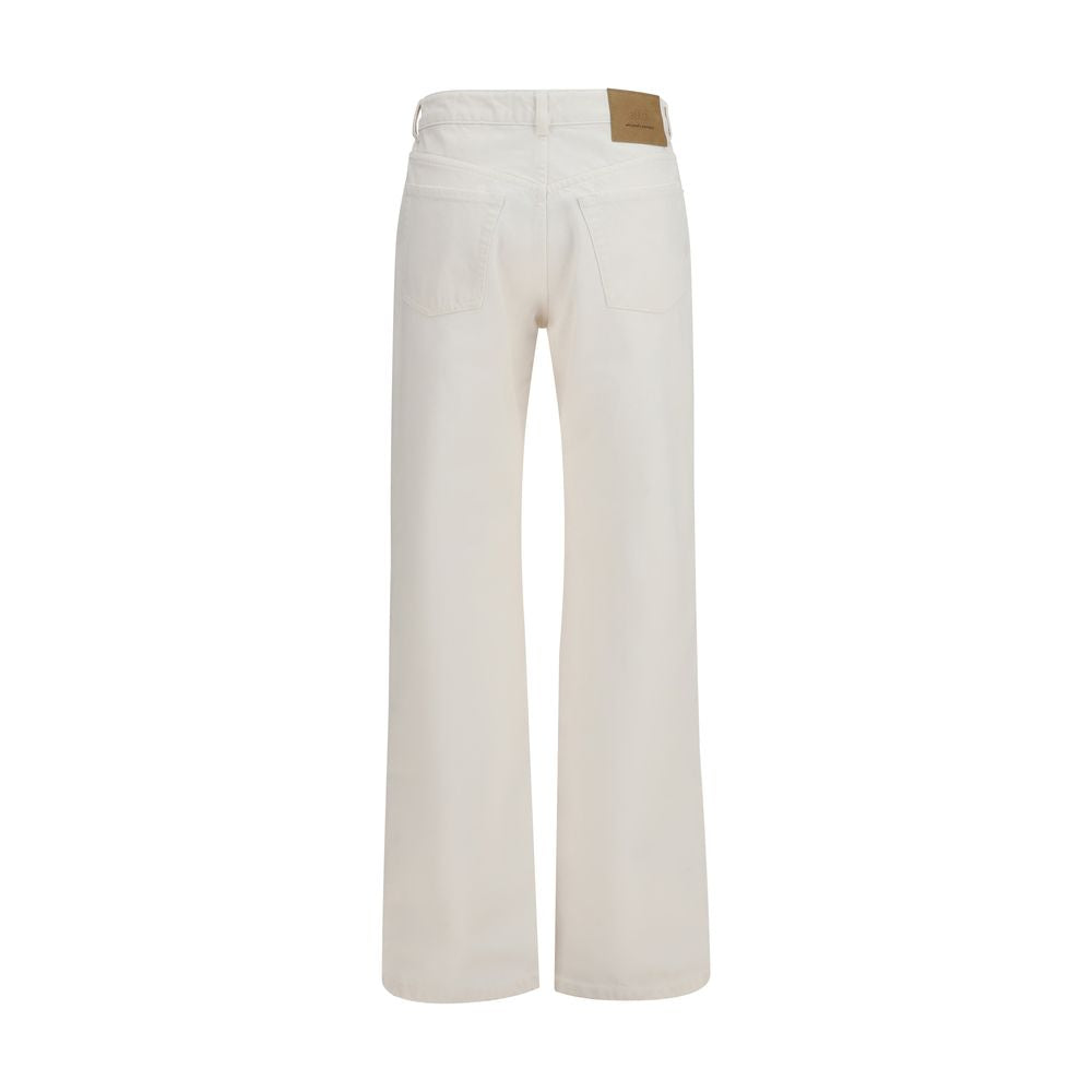 Ami Paris White Cotton Straight-leg Jeans