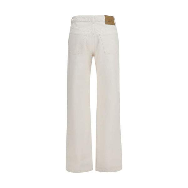 Ami Paris White Cotton Straight-leg Jeans