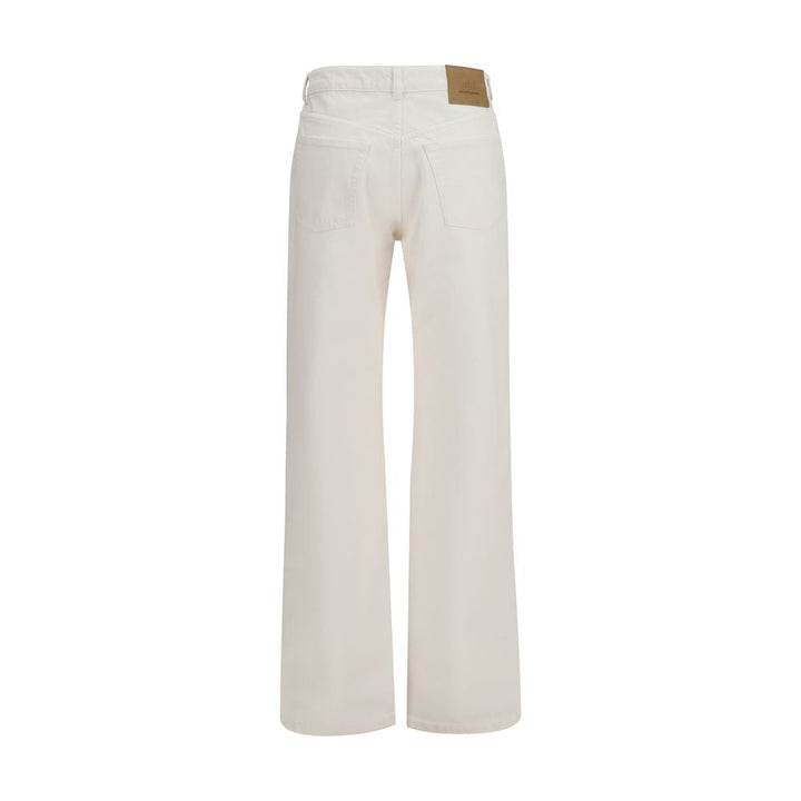 Ami Paris White Cotton Straight-leg Jeans