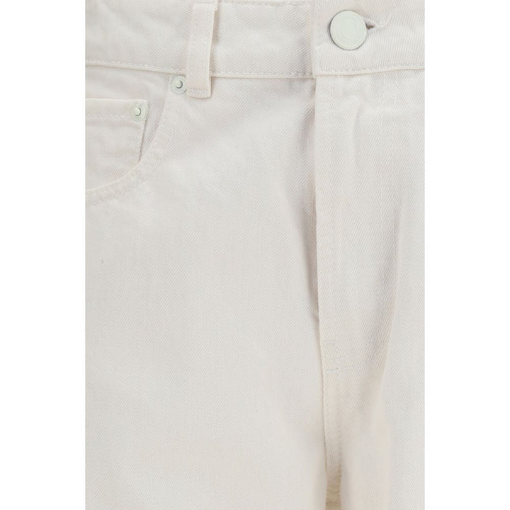 Ami Paris White Cotton Straight-leg Jeans