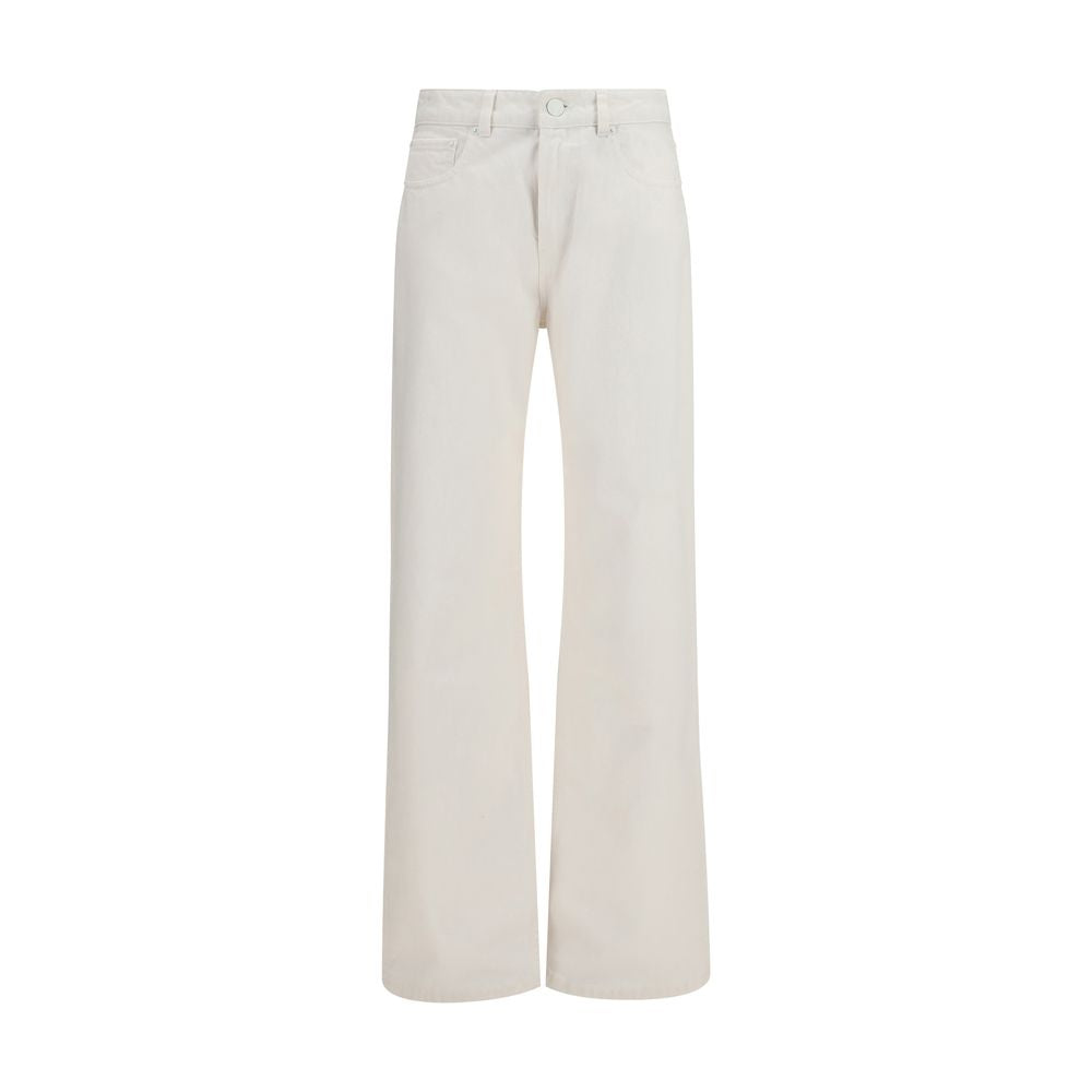 Ami Paris White Cotton Straight-leg Jeans