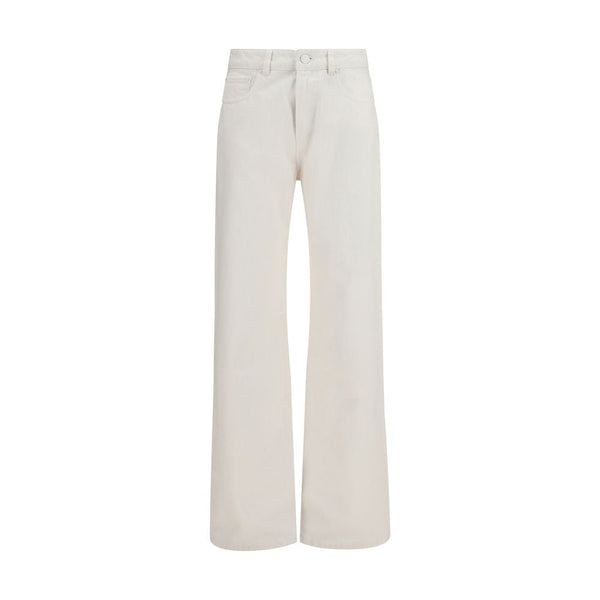 Ami Paris White Cotton Straight-leg Jeans