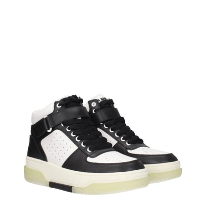 Amiri Black Leather High Sneakers with Code F76886 Logo Detailing