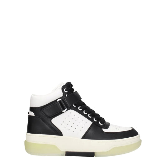 Amiri Black Leather High Sneakers with Code F76886 Logo Detailing