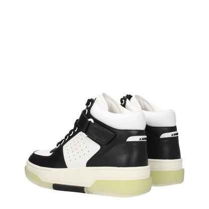 Amiri Black Leather High Sneakers with Code F76886 Logo Detailing