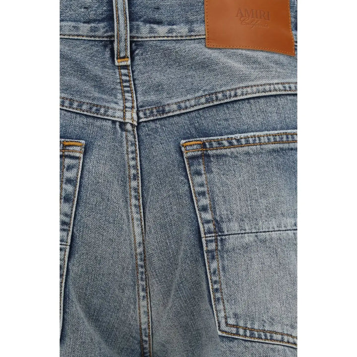 Amiri Blue Cotton Straight-leg Jeans