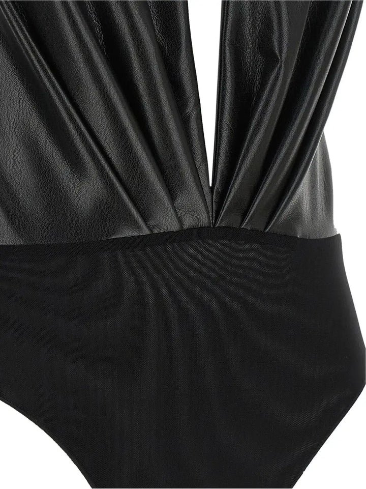 The Andamane Black Polyester Bodysuit