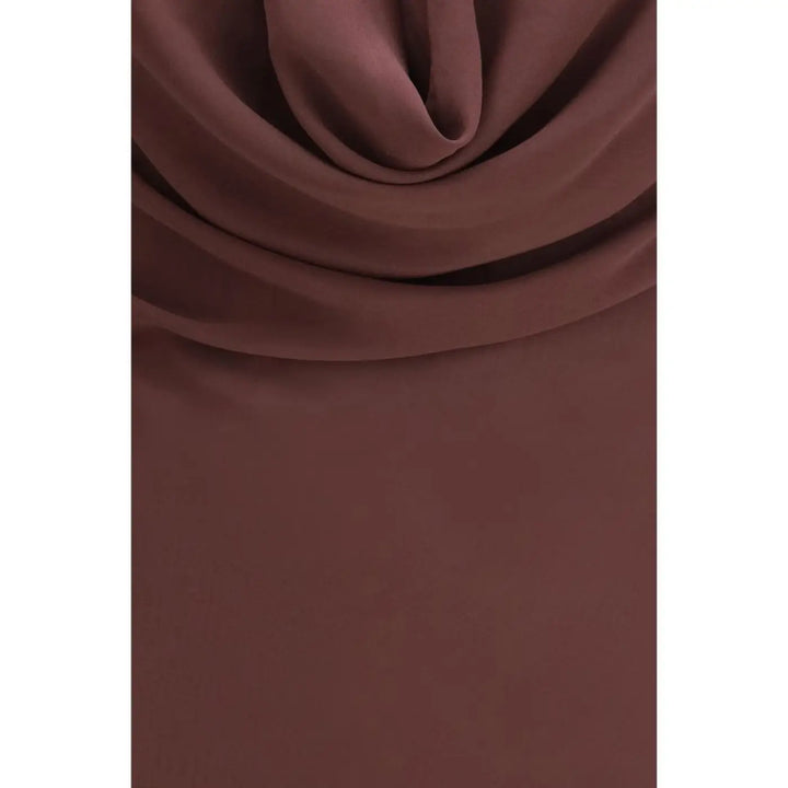 The Andamane Brown Silk Long Dress