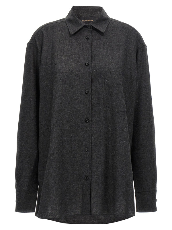 The Andamane - Women’s Gray Wool Blouse