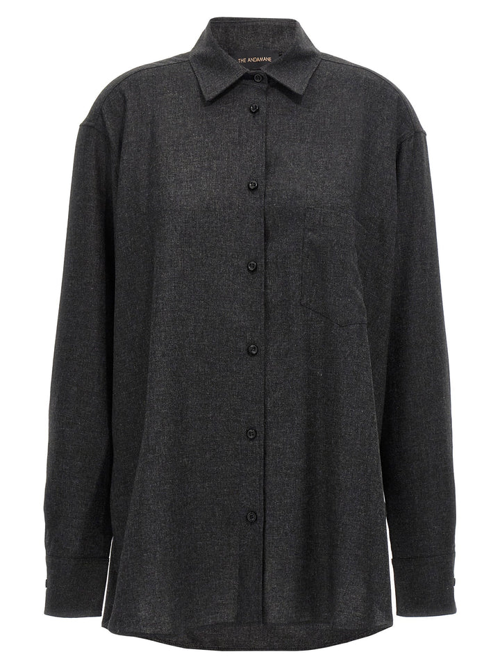 The Andamane - Women’s Gray Wool Blouse