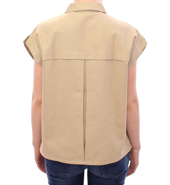 Andrea Incontri Blouses - Beige Sleeveless Blouse Top