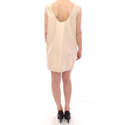 Andrea Incontri Beige Sleeveless Dress 100 Percent Authentic Luxury
