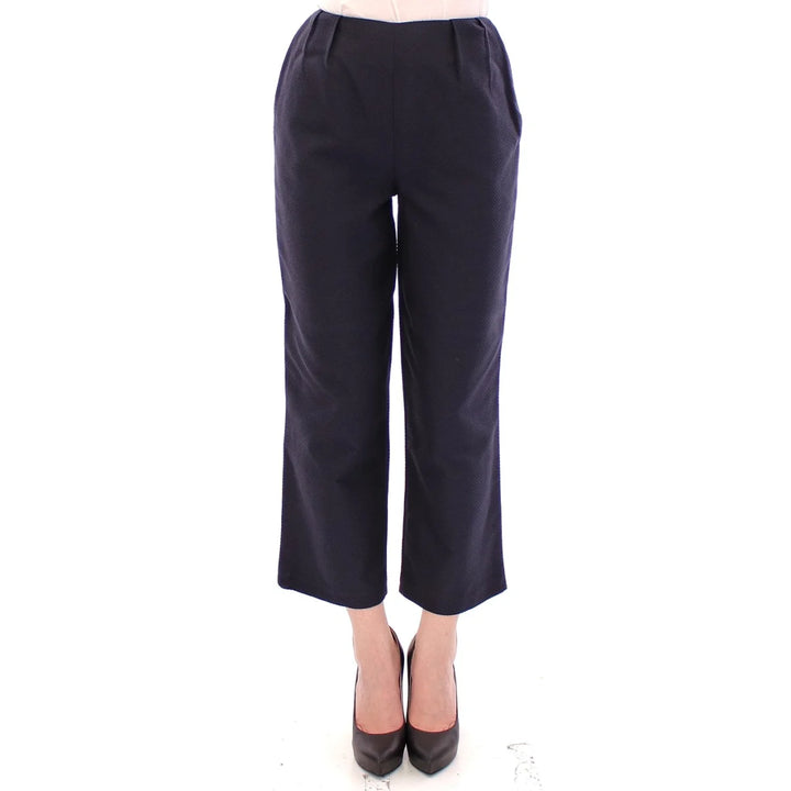 Andrea Incontri Blue Cropped Cotton Pants