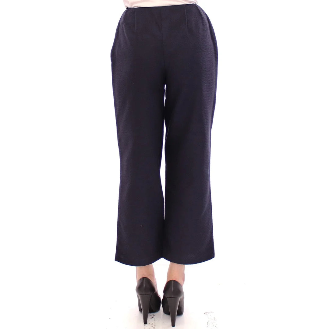 Andrea Incontri Blue Cropped Cotton Pants