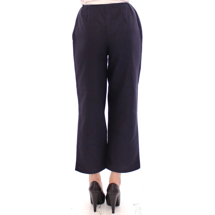 Andrea Incontri Blue Cropped Cotton Pants