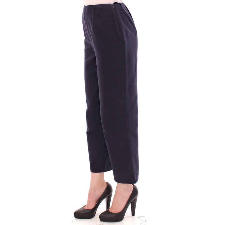 Andrea Incontri Blue Cropped Cotton Pants
