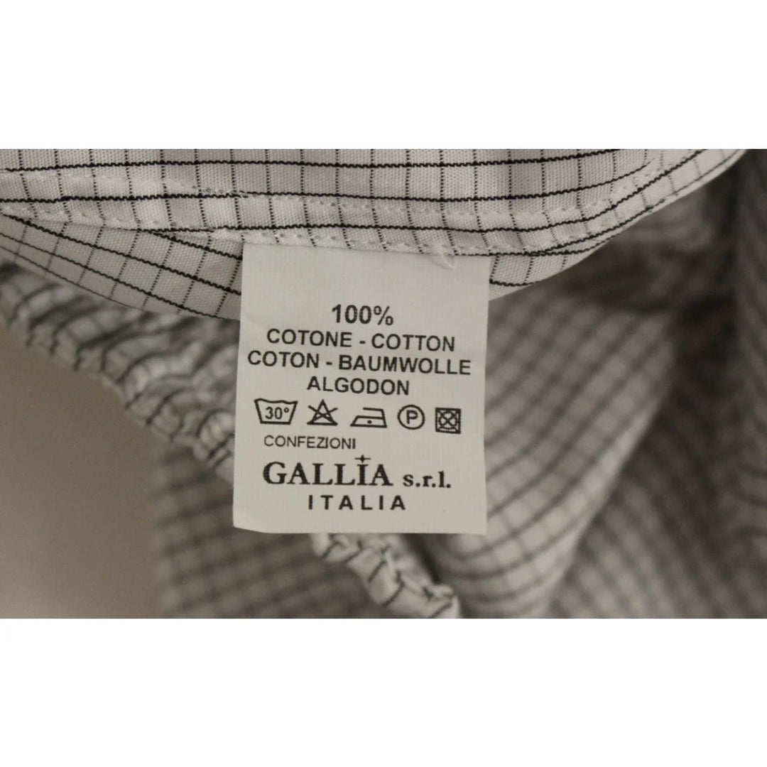 Andrea Incontri White Checkered Stretch Cotton Shorts