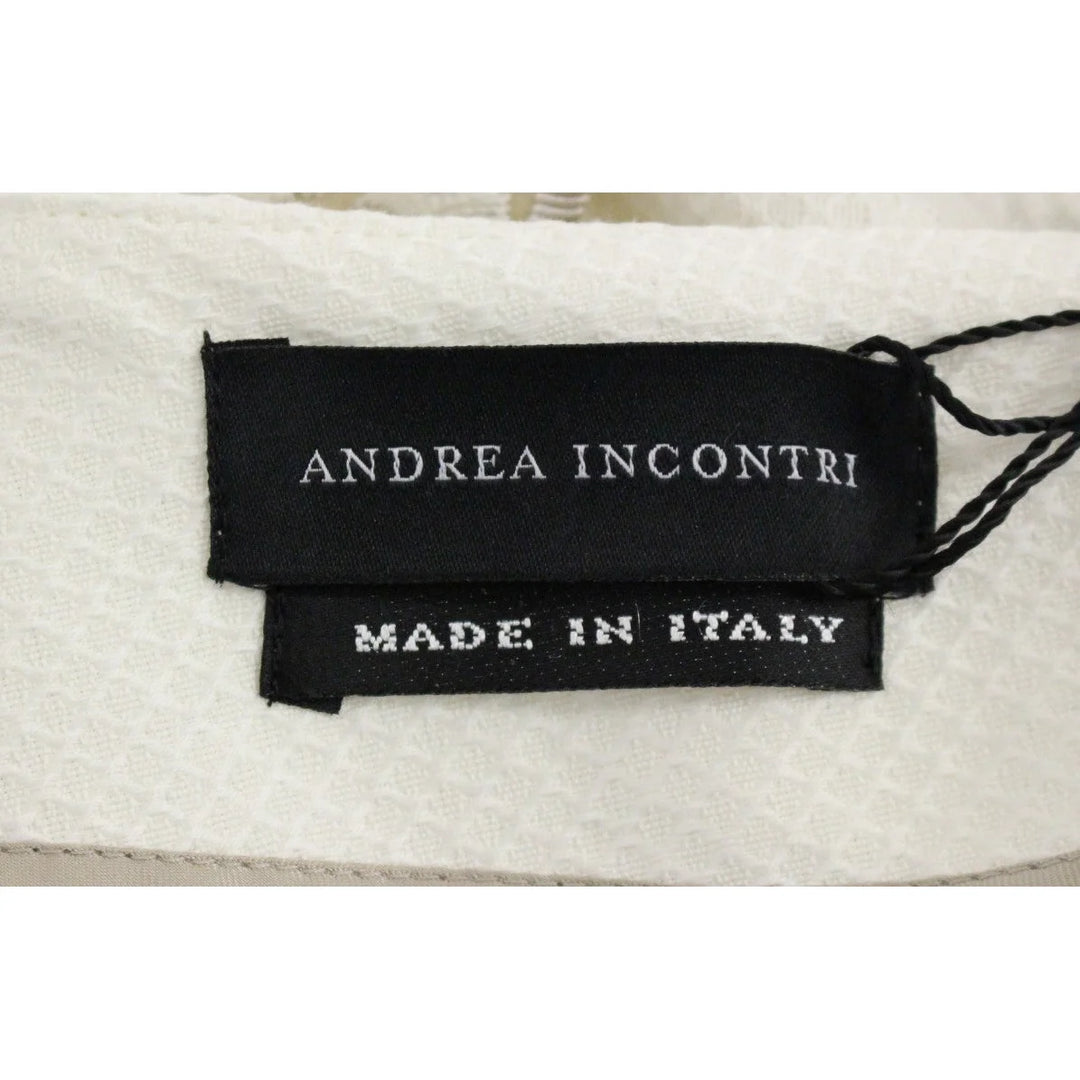 Andrea Incontri White Cotton Floral Embroidery Skirt