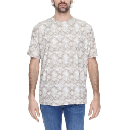 Antony Morato Beige T-Shirt with Geometric Print Contemporary Style