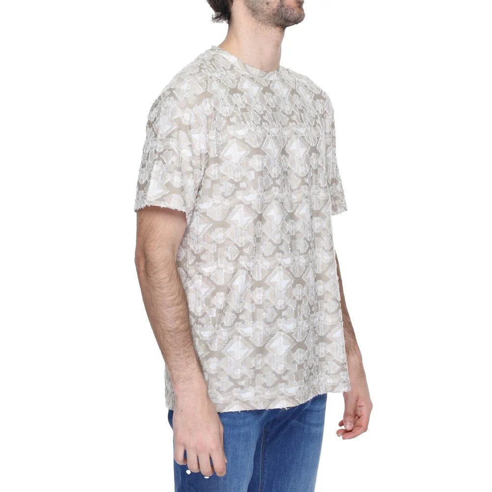 Antony Morato Beige T-Shirt with Geometric Print Contemporary Style