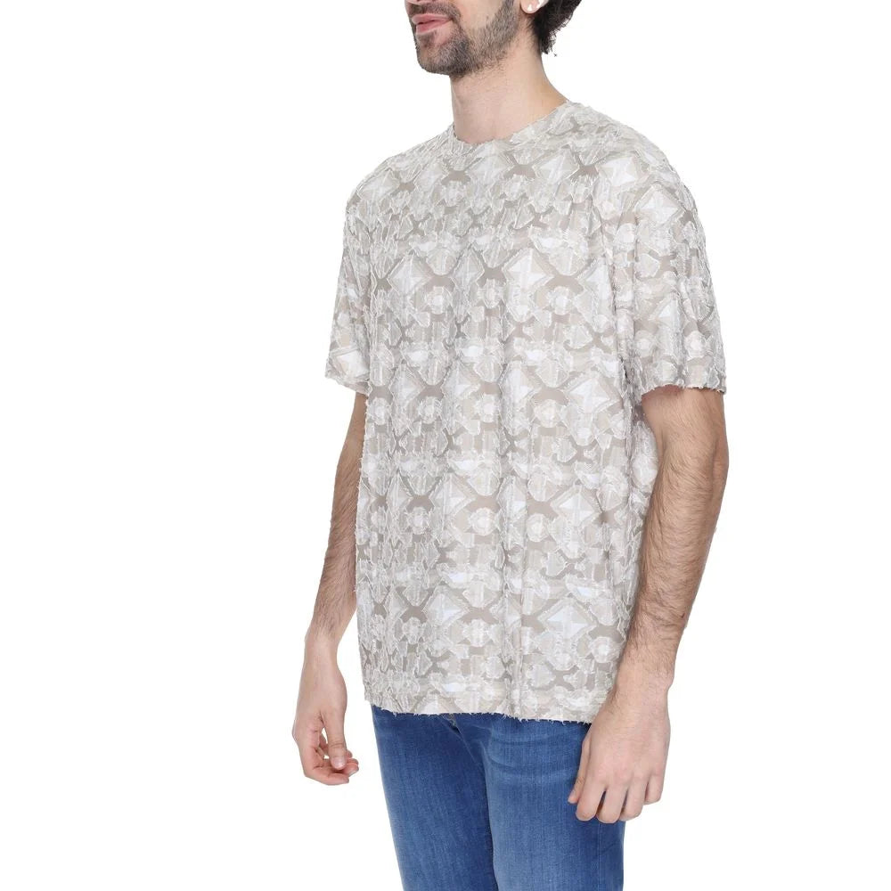 Antony Morato Beige T-Shirt with Geometric Print Contemporary Style