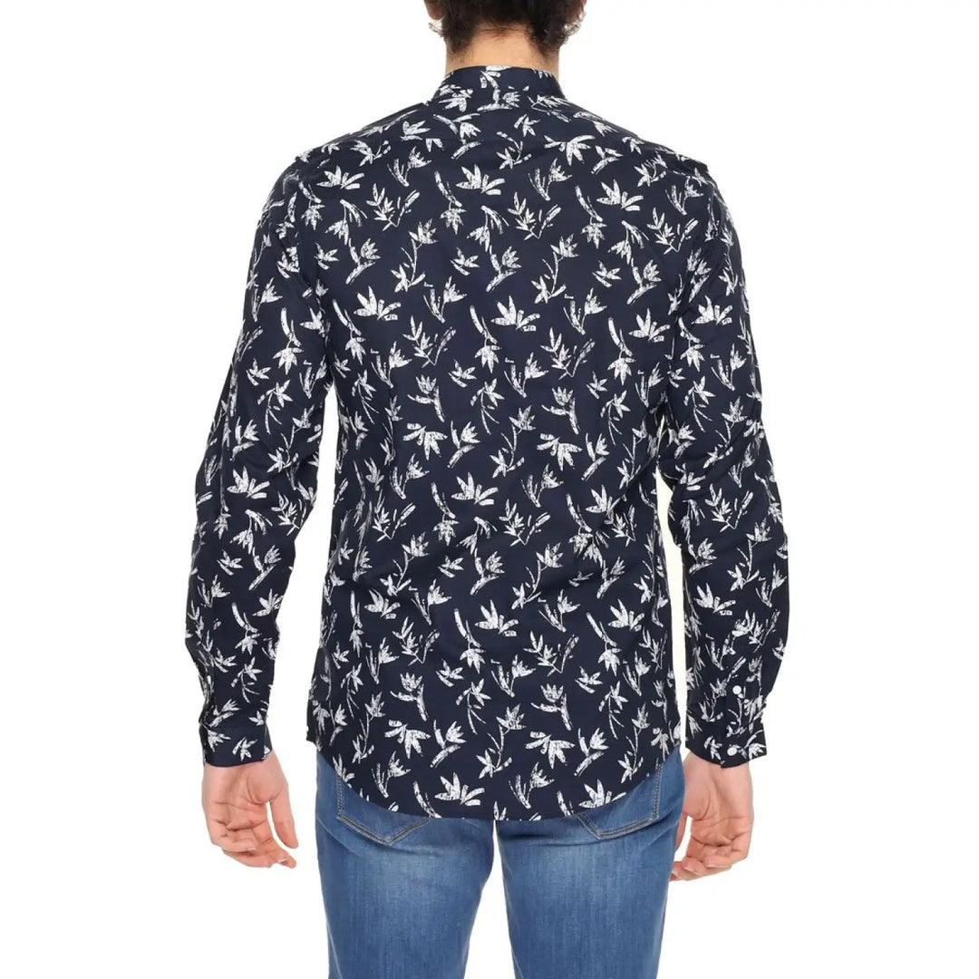 Antony Morato Blue Cotton Pattern Shirt
