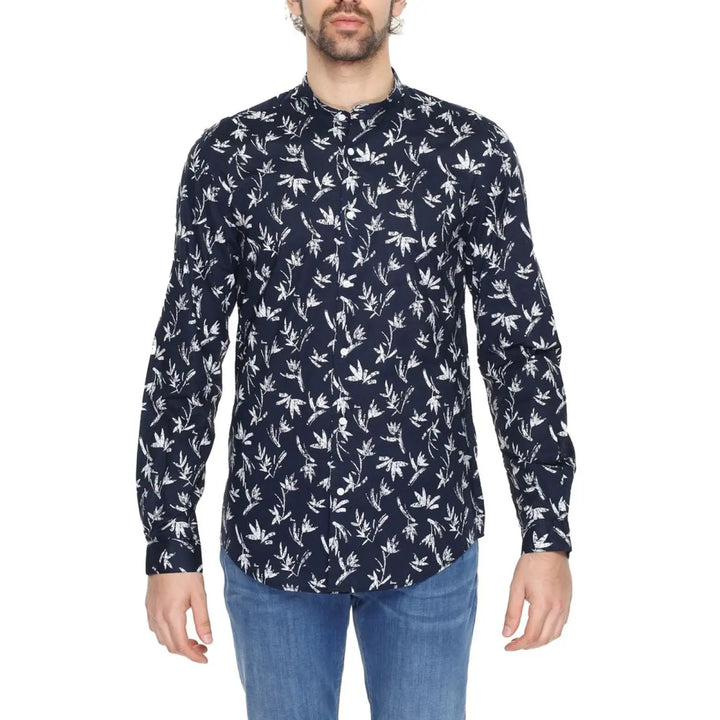 Antony Morato Blue Cotton Pattern Shirt