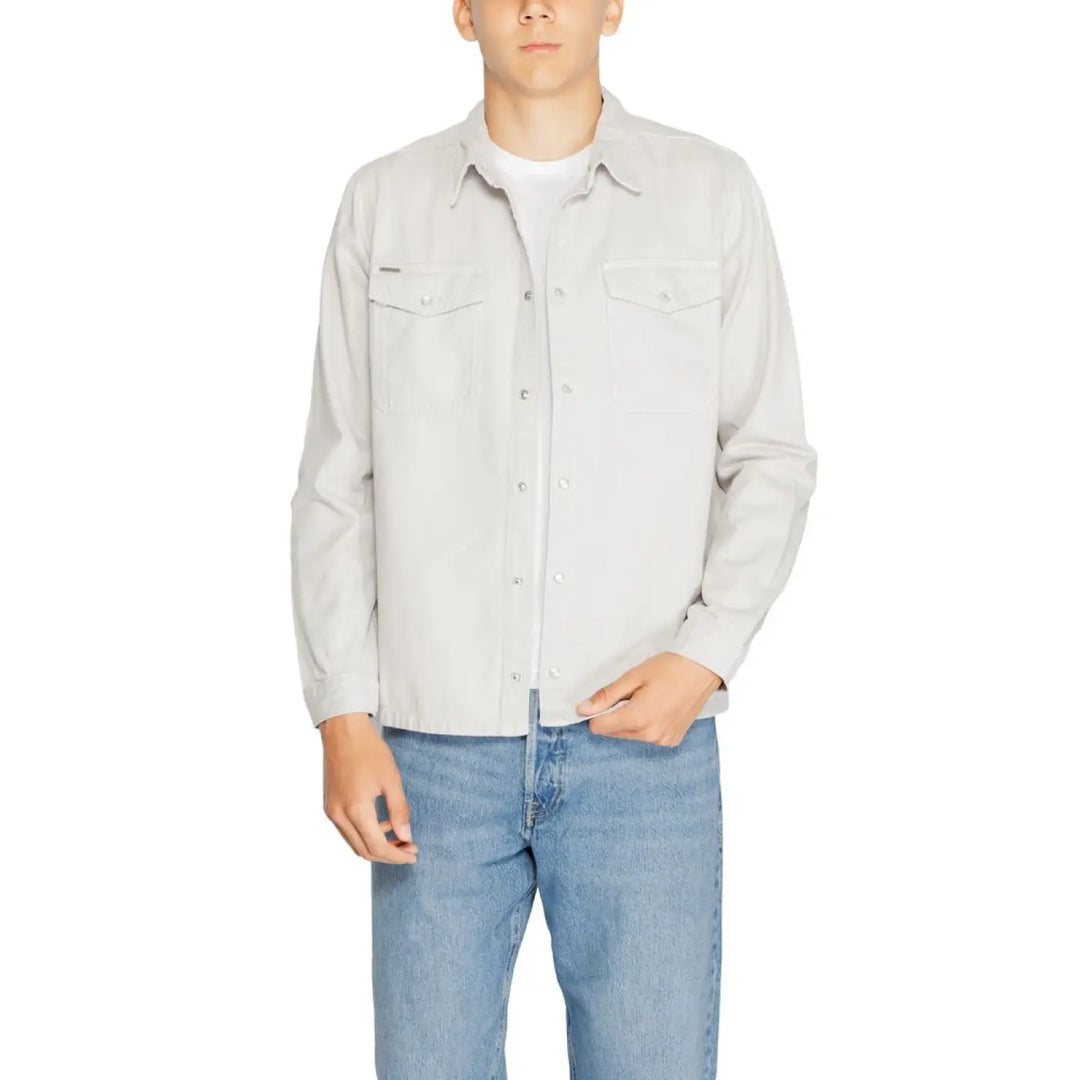 Antony Morato Gray Cotton Dress Shirt