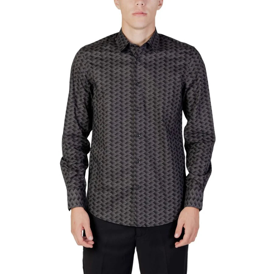 Antony Morato Gray Cotton Pattern Shirt